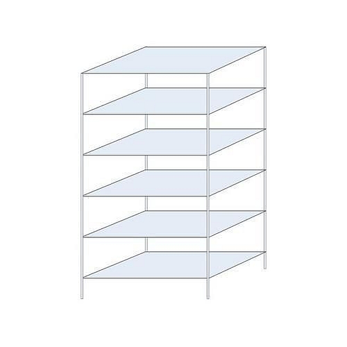 Kovový regál Taranis, základní, 250 x 130 x 80 cm, 1 320 kg, 6 polic, stříbrný
