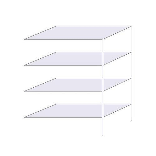 Drátěný regál Hefaistos, přístavbový, 160 x 121,3 x 61 cm, 200 kg, 4 police, stříbrný