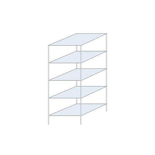 Kovový regál Taranis, základní, 200 x 75 x 80 cm, 2 330 kg, 5 polic, stříbrný