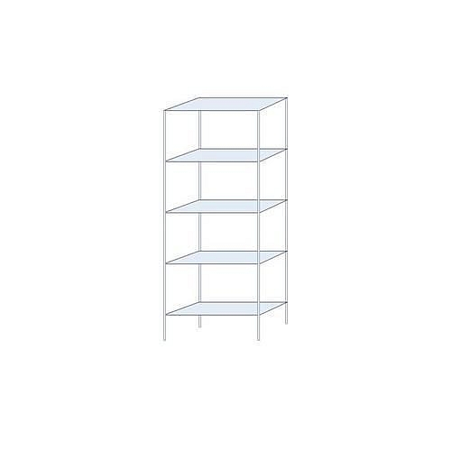 Kovový regál Taranis, základní, 200 x 75 x 30 cm, 1 460 kg, 5 polic, stříbrný