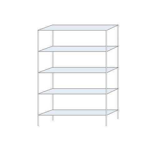 Kovový regál Tauret, základní 200 x 130 x 30 cm, 1 200 kg, 5 polic, pozink