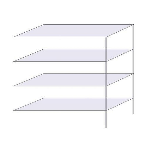 Drátěný regál Hefaistos, přístavbový, 160 x 152 x 61 cm, 200 kg, 4 police, stříbrný