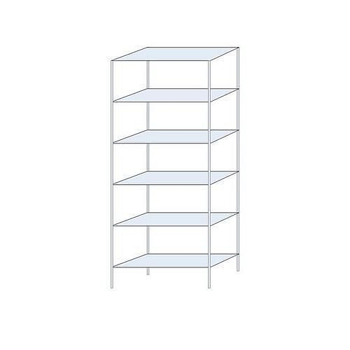 Kovový regál Ogmios, základní, 250 x 100 x 40 cm, 1 700 kg, 6 polic, 250 kg/police, pozink