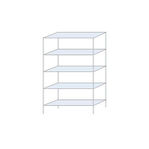 Kovový regál Perun, základní, 200 x 120 x 40 cm, 1 025 kg, 5 polic, pozink