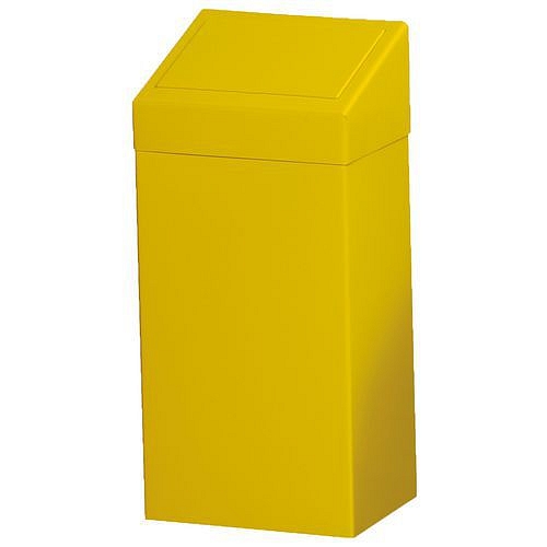 Kovový odpadkový koš na tříděný odpad, objem 50 l, žlutý