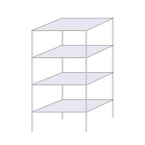 Drátěný regál Hefaistos, základní, 180 x 90,7 x 61 cm, 200 kg, 4 police, stříbrný