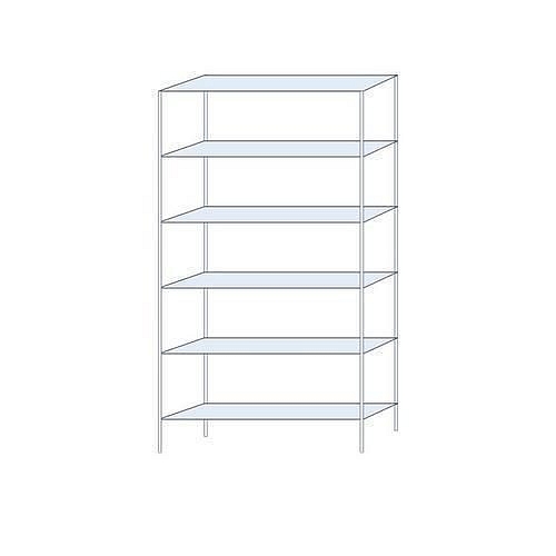 Kovový regál Ogmios, základní, 250 x 130 x 30 cm, 1 700 kg, 6 polic, 250 kg/police, pozink