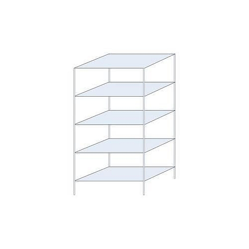 Kovový regál Ogmios, základní, 200 x 100 x 60 cm, 1 300 kg, 5 polic, 250 kg/police, pozink