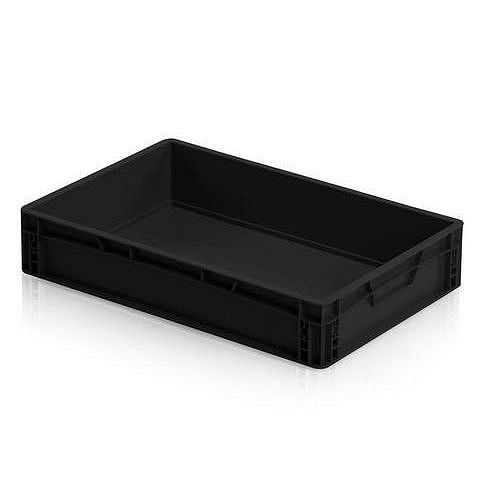 Antistatická přepravka ESD, černá, 12x60x40 cm