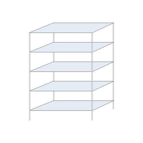 Kovový regál Tauret, základní 200 x 130 x 60 cm, 1 200 kg, 5 polic, pozink
