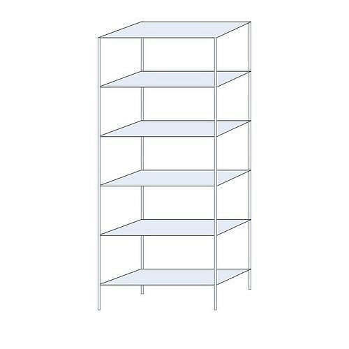 Kovový regál Tauret, základní 250 x 100 x 40 cm, 1 200 kg, 6 polic, pozink