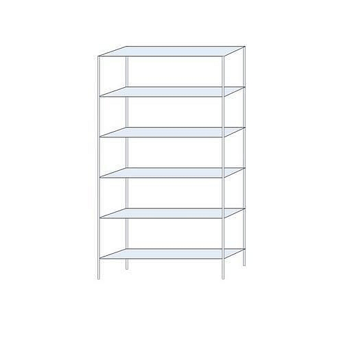 Kovový regál Taranis, základní, 250 x 130 x 30 cm, 1 960 kg, 6 polic, stříbrný