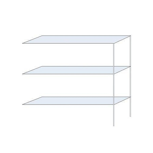 Kovový regál Andras, přístavbový, 200 x 200 x 50 cm, 1 200 kg, 3 police, pozink