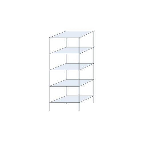 Kovový regál Taranis, základní, 200 x 75 x 50 cm, 1 460 kg, 5 polic, stříbrný
