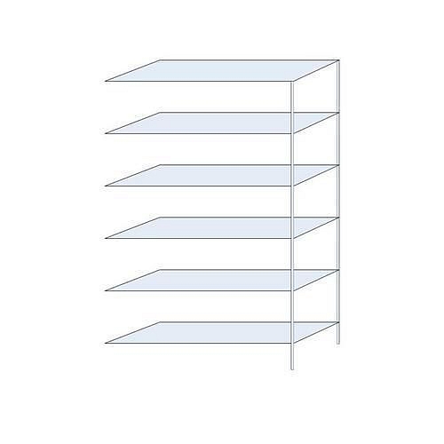 Kovový regál Perun, přístavbový, 250 x 150 x 50 cm, 870 kg, 6 polic, pozink