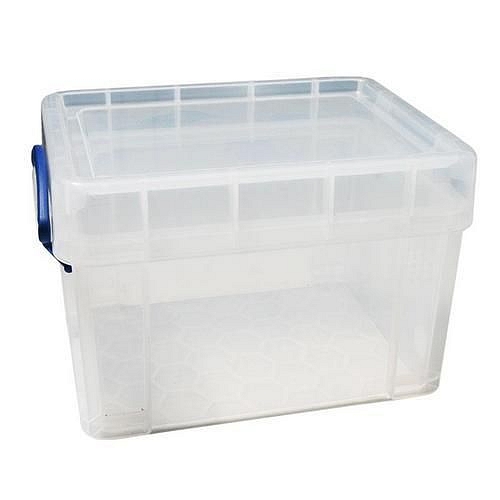 Plastový úložný box s víkem na klip, průhledný, 3 l