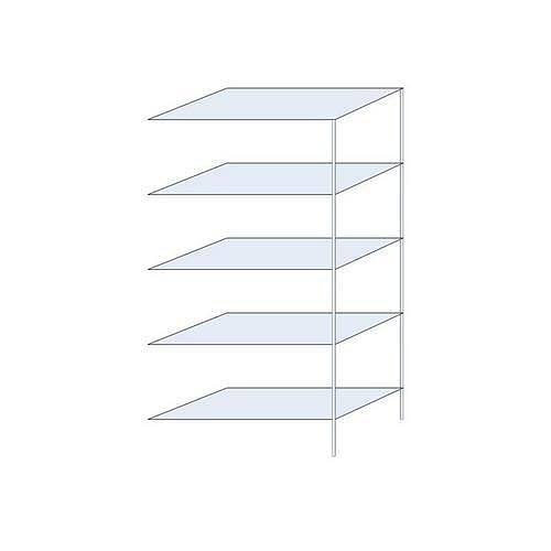 Kovový regál Tauret, přístavbový 200 x 100 x 50 cm, 1 200 kg, 5 polic, pozink