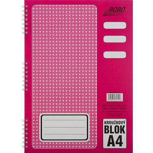 Blok A4 s kovovou boční spirálou, linkovaný, 5 ks