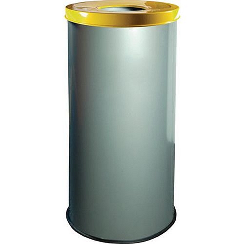 Kovový odpadkový koš EKO na tříděný odpad, objem 45 l, žlutý