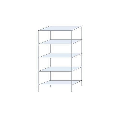 Kovový regál Taranis, základní, 200 x 100 x 40 cm, 2 330 kg, 5 polic, stříbrný