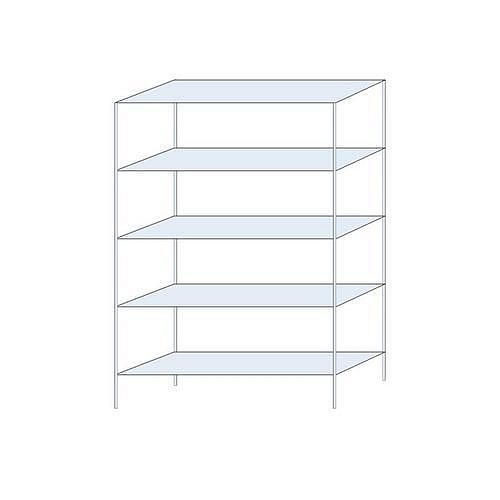 Kovový regál Tauret, základní 200 x 130 x 40 cm, 1 200 kg, 5 polic, pozink