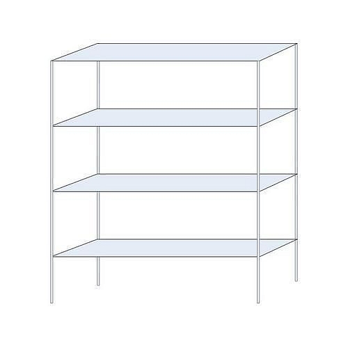 Kovový regál Andras, základní, 250 x 200 x 50 cm, 1 600 kg, 4 police, pozink