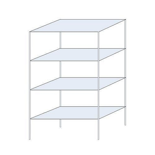 Kovový regál Andras, základní, 250 x 150 x 80 cm, 1 600 kg, 4 police, pozink