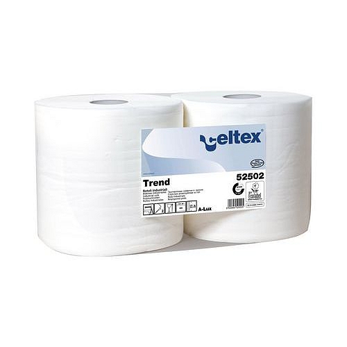 Průmyslové papírové utěrky Celtex White Trend 2vrstvé, 800 útržků, 2 ks