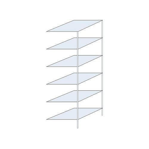 Kovový regál Ogmios, přístavbový, 250 x 75 x 80 cm, 1 700 kg, 6 polic, 150 kg/police, pozink