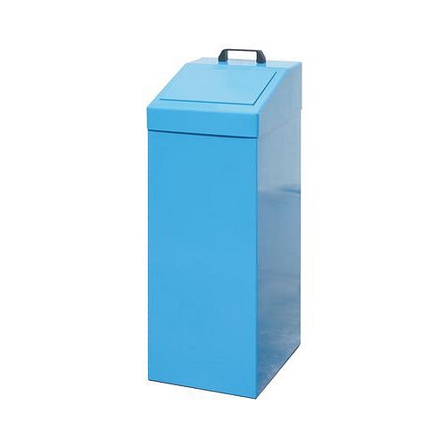 Kovový odpadkový koš na tříděný odpad, objem 100 l, modrý