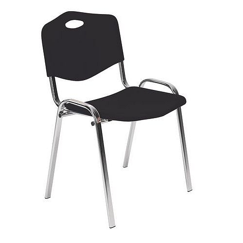 Plastová jídelní židle ISO Chrom, černá
