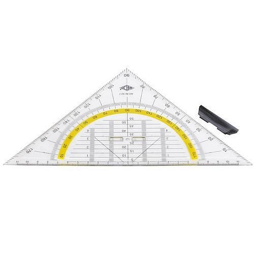 Transparentní trojúhelník, základna 25 cm