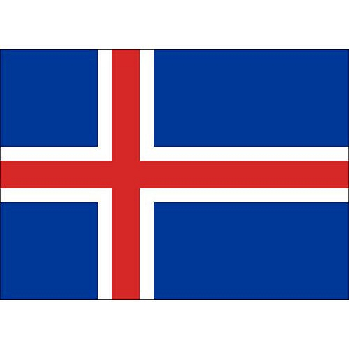 Státní vlajka, s karabinou, 150 x 100 cm, Island
