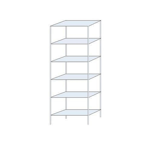 Kovový regál Perun, základní 250 x 90 x 40 cm, 1 410 kg, 6 polic, pozink