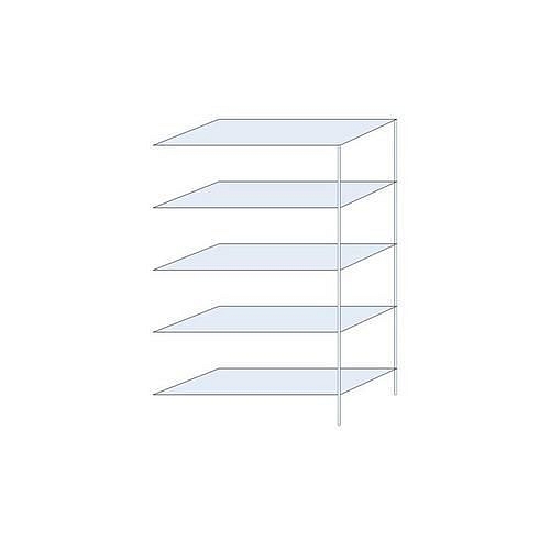 Kovový regál Perun, přístavbový, 200 x 120 x 50 cm, 1 025 kg, 5 polic, pozink