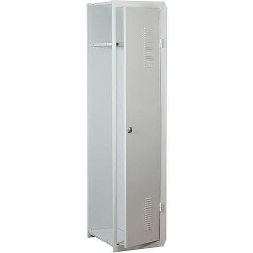 Montovaná sestavná šatní skříň Hugo, 1 oddíl, přístavný modul, otočný uzávěr, šedá/ šedá