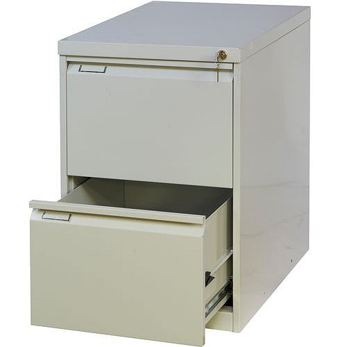 Jednořadá kovová kartotéka A4 Tyne, 2 zásuvky, modrá/šedá