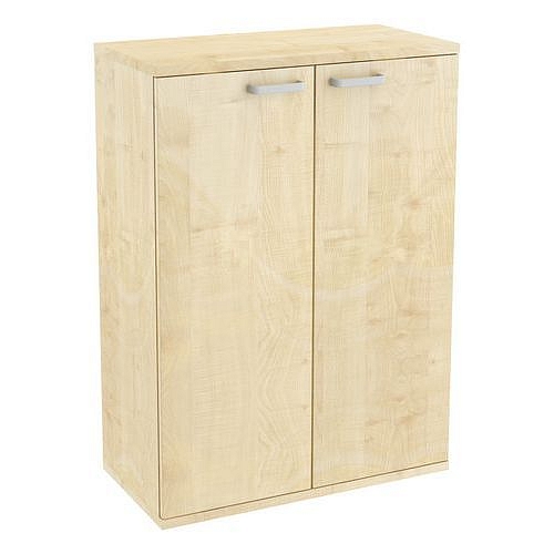 Střední široká skříň Abonent 113 x 80 x 40 cm, s dvířky, dezén javor