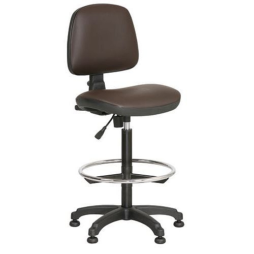 Zvýšená pracovní židle Monako plus s kluzáky, hnědá