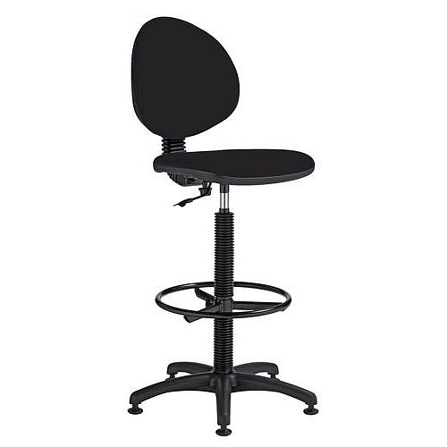 Zvýšená pracovní židle Stella s kluzáky, černá