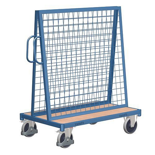 Vozík s nástavbou pro zavěšení materiálu, do 500 kg, modrý