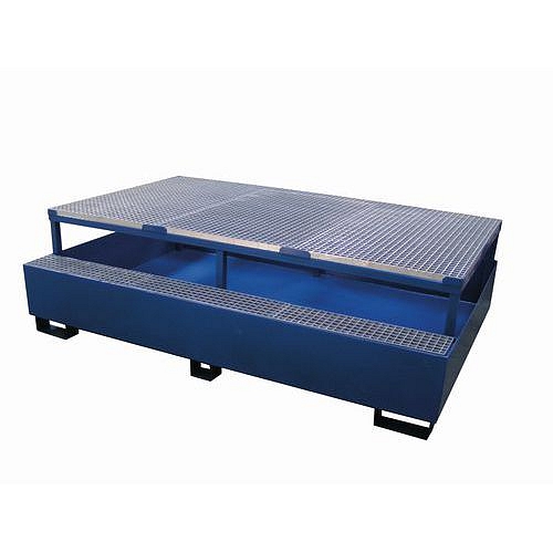 Ocelová záchytná vana pod IBC kontejnery, kapacita 1 000 l, 65 x 150 x 230 cm, pozink