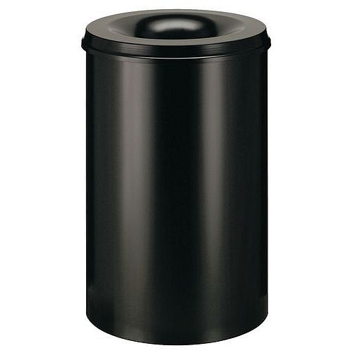 Kovový samozhášecí odpadkový koš Hole, objem 15 l, černý