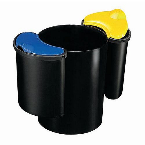 Plastový odpadkový koš na tříděný odpad, objem 16 + 2 x 7 l