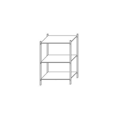 Kovový regál Andras, základní, 200 x 225 x 50 cm, 1 200 kg, 3 police, pozink