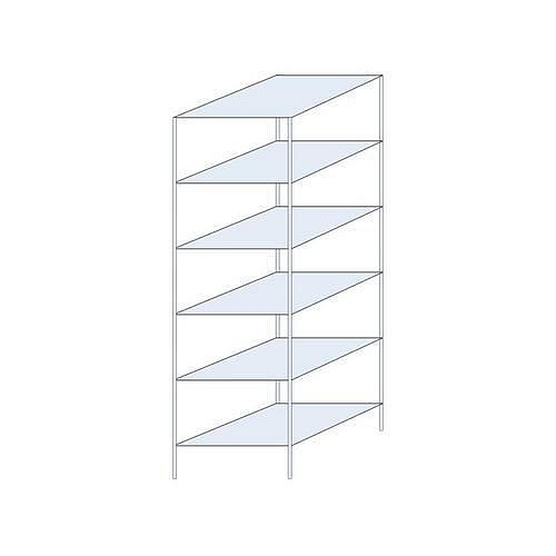 Kovový regál Ogmios, základní, 250 x 75 x 80 cm, 1 700 kg, 6 polic, 250 kg/police, pozink