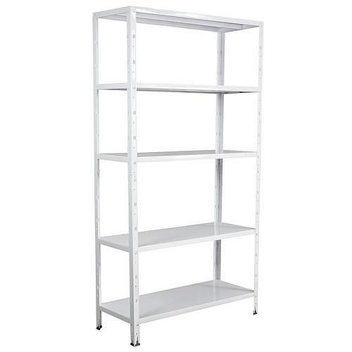 Kovový regál, základní, 188 x 100 x 40 cm, 325 kg, 5 polic, bílý