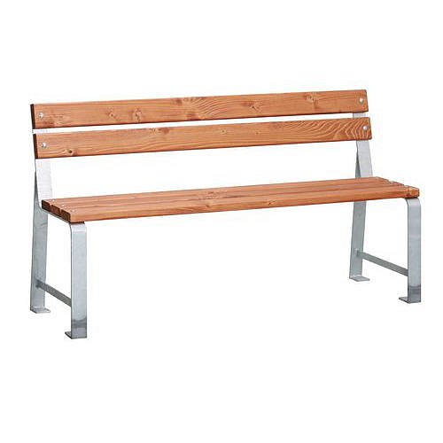 Parková lavička Poppy s opěradlem a područkami, šířka 150 cm