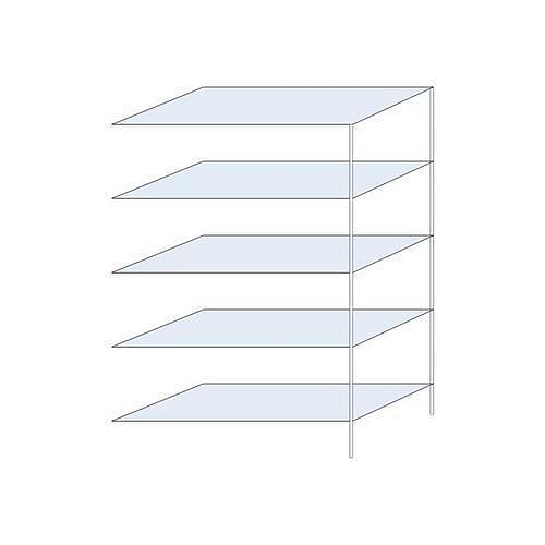 Kovový regál Tauret, přístavbový 200 x 130 x 60 cm, 1 200 kg, 5 polic, pozink