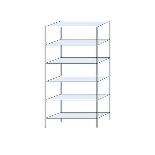 Kovový regál Perun, základní, 250 x 120 x 40 cm, 1 230 kg, 6 polic, pozink